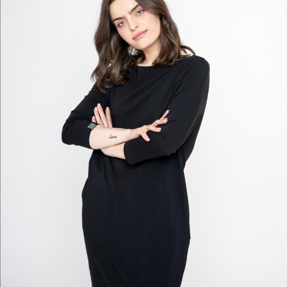 Cache Black Long Sleeve Dress